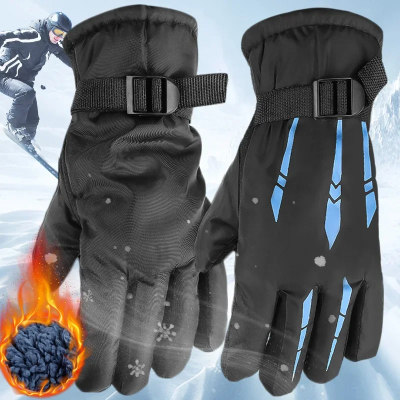 Cycling Gloves Men Winter Waterproof Warm Non-slip