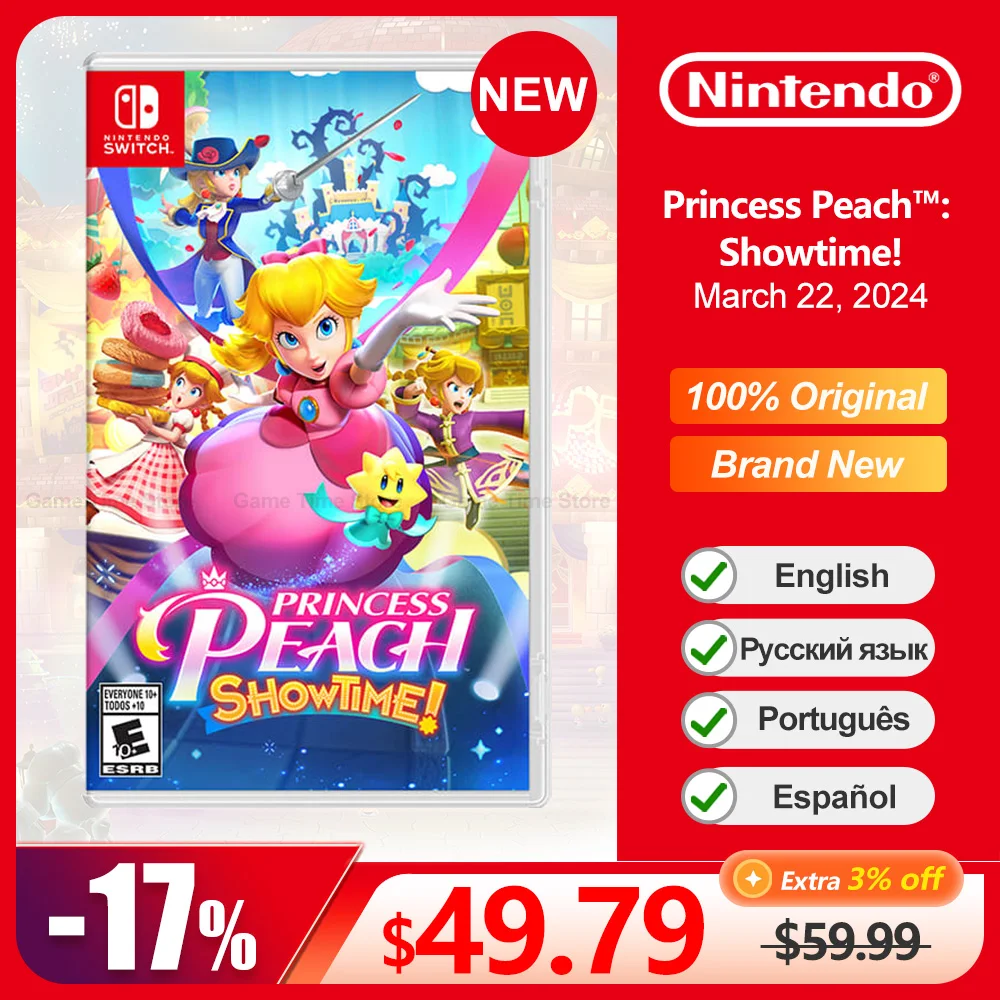 Princess Peach : Showtime! jogos nintendo switch, Nintendo Switch Game Deals 100% Novo e Original Cartão de Jogo Físico 1 Jogador Jogo para Nintendo Switch