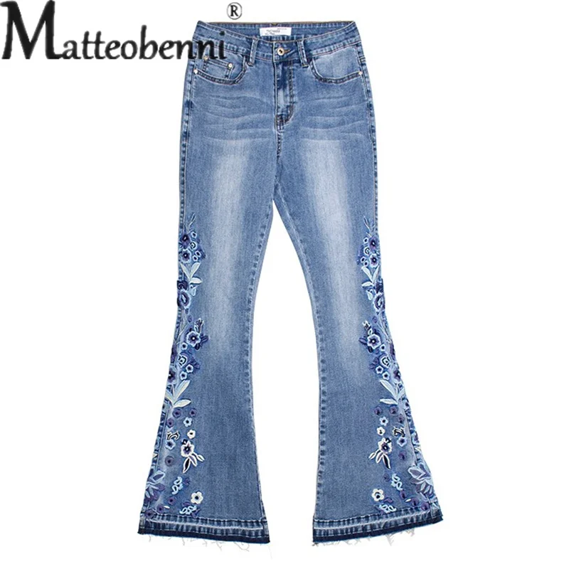 パンツ embroidery design flare denim pants Amazon.com: cffvdiz Embroidered Bootcut Jeans for Women High