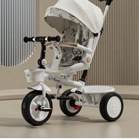 Poussette bébé Tricycle pour enfants peut s'allonger dans les deux directions grande poussette bébé poussoir bébé vélo pliable bébé vélo 4