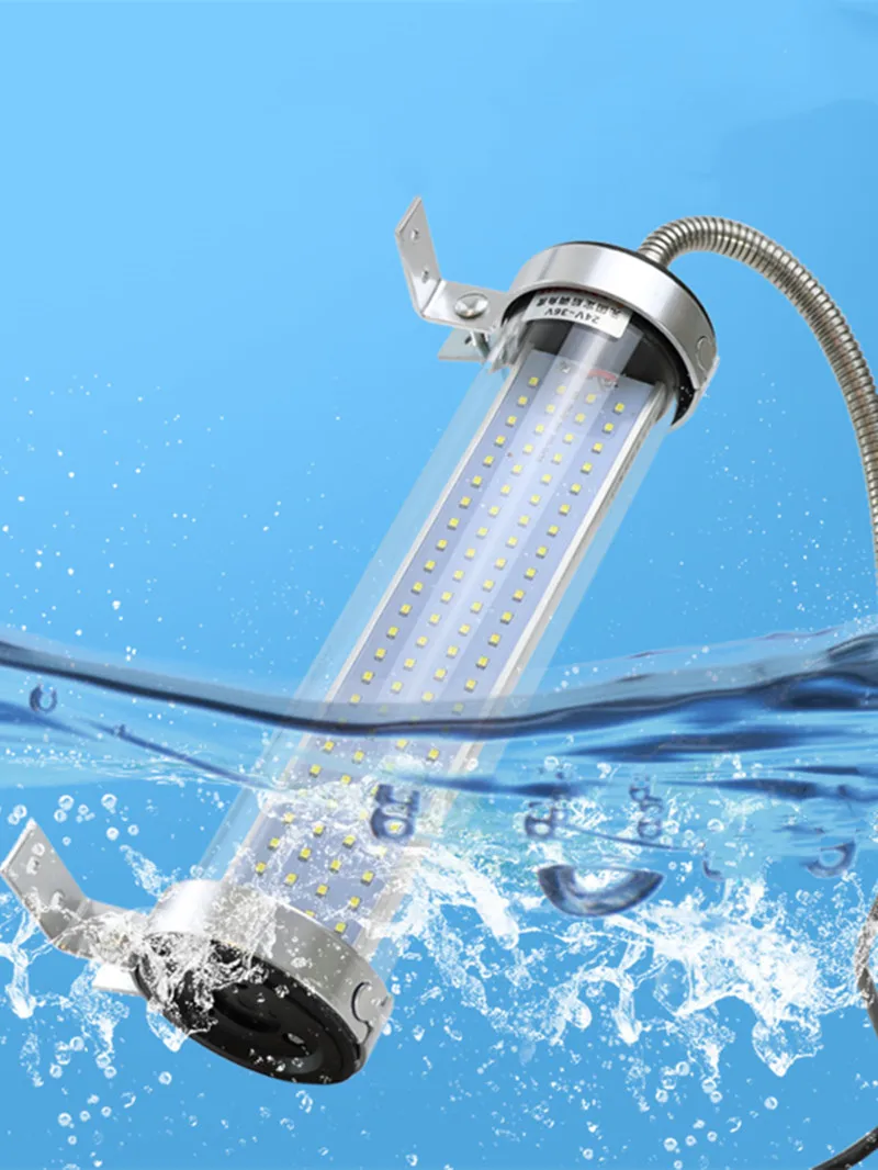 LED Machine Tool Working Lamp CNC Lathe Light Aluminum Alloy IP67 Waterproof Oil-Proof Lamp 220V 24V 20w Glass cylindrical
