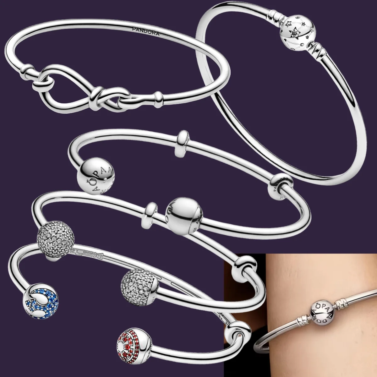 

The best-selling women's jewelry 925 sterling silver star moon opening bracelet is suitable for original Pandora accessories DIY