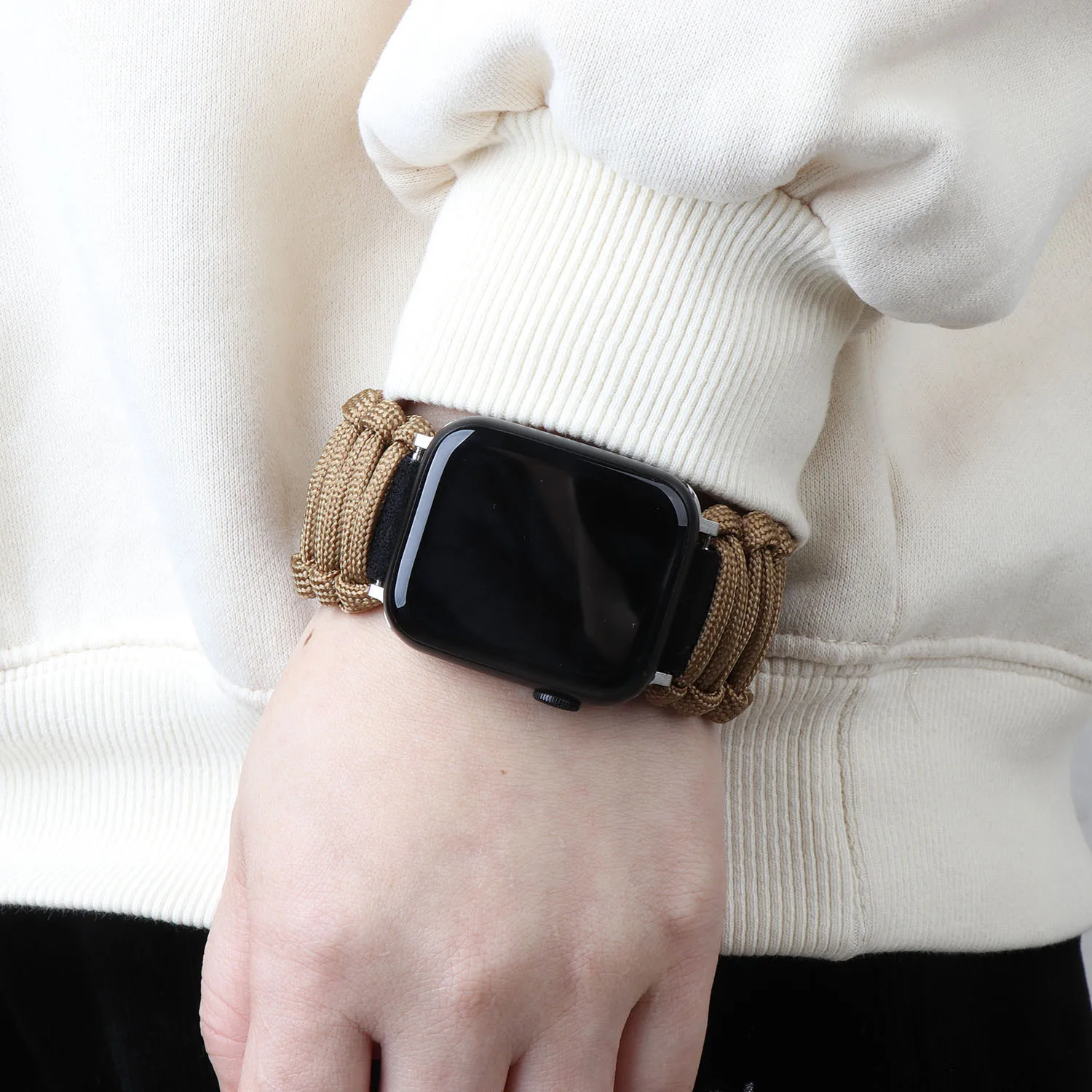 애플 워치용 야외 서바이벌 로프 스트랩, 49mm, 45mm, 44mm, 42mm, 38, 40, 41mm, 아이워치 5, 6, SE 4, 3, 7, 8 울트라 스포츠 밴드용 팔찌
