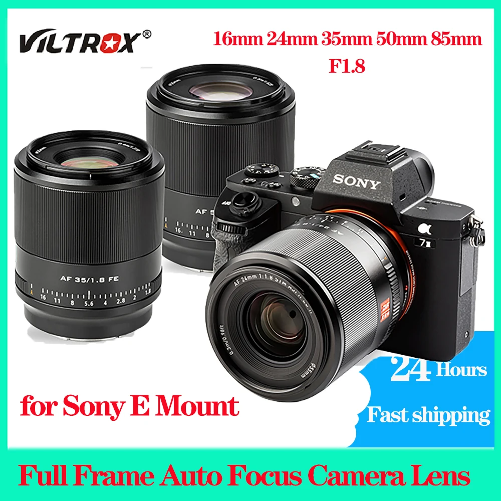 Viltrox 24Mm 35Mm 50Mm 85Mm F1.8 Obiettivo Della Fotocamera Per Sonye Auto Focus Full Frame Prime Grande Apertura Ritratto Fe Per Sony E Mount A7