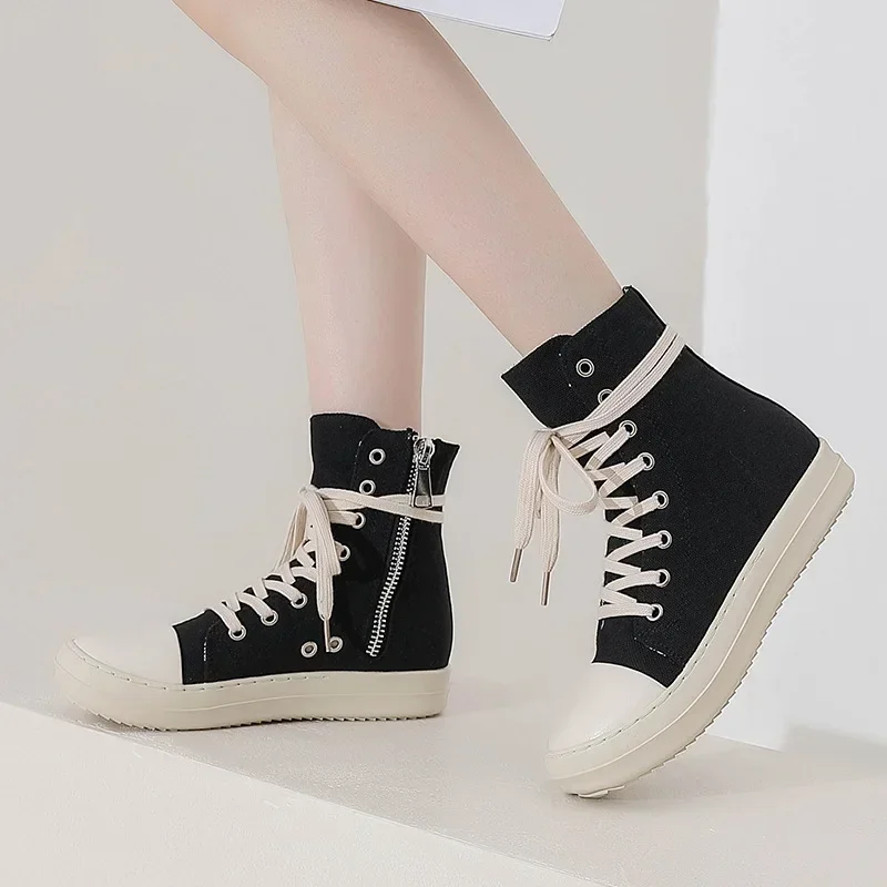 Women Shoes Women Sneakers Women Flats Casual Shoes Vintage Design High Top Platform Canvas Sneakers Chunky Sneaker Flats