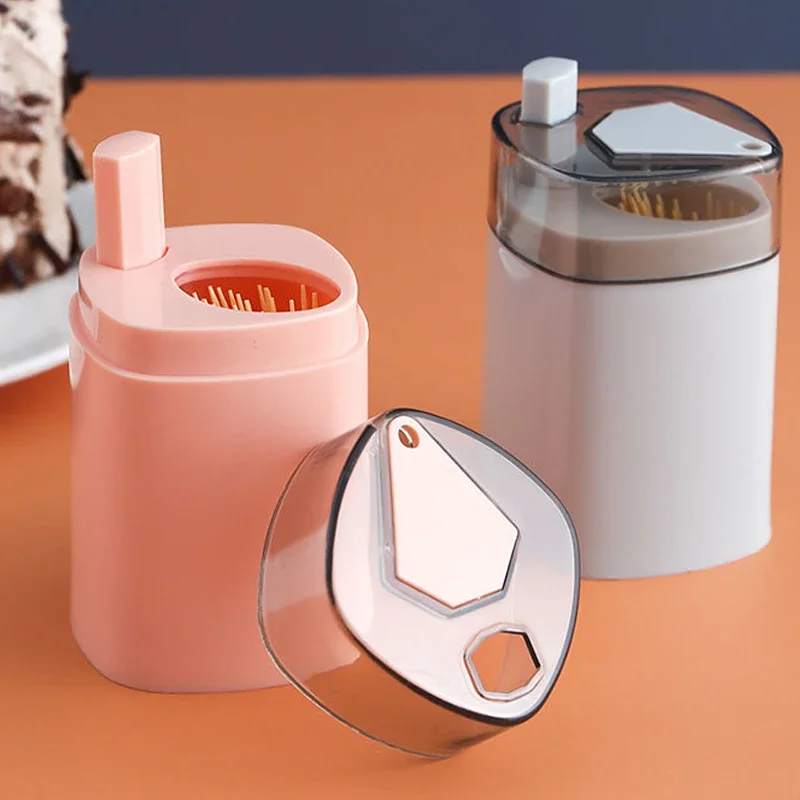 Press Type Toothpick Holder Container Automatic Pops Up Toothpick Dispenser Creative Toothpick Storage Box For Home Dining Room