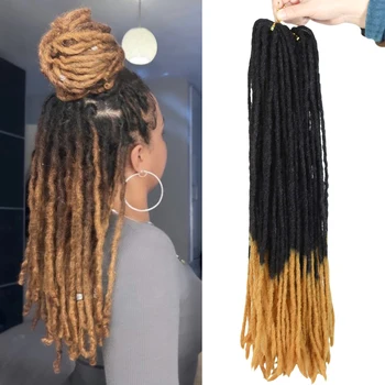 20Inch Synthetic Straight Soft Dreadlocks Pro Faux Micro Sister Locs Crochet Hair Extensions Looped Locs Hair for Women Crochet