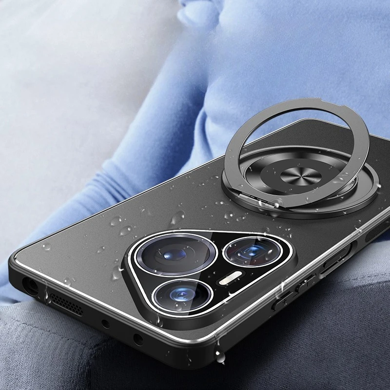 Shockproof Metal Lens Camera Protective Case with Magnetic Ring Holder