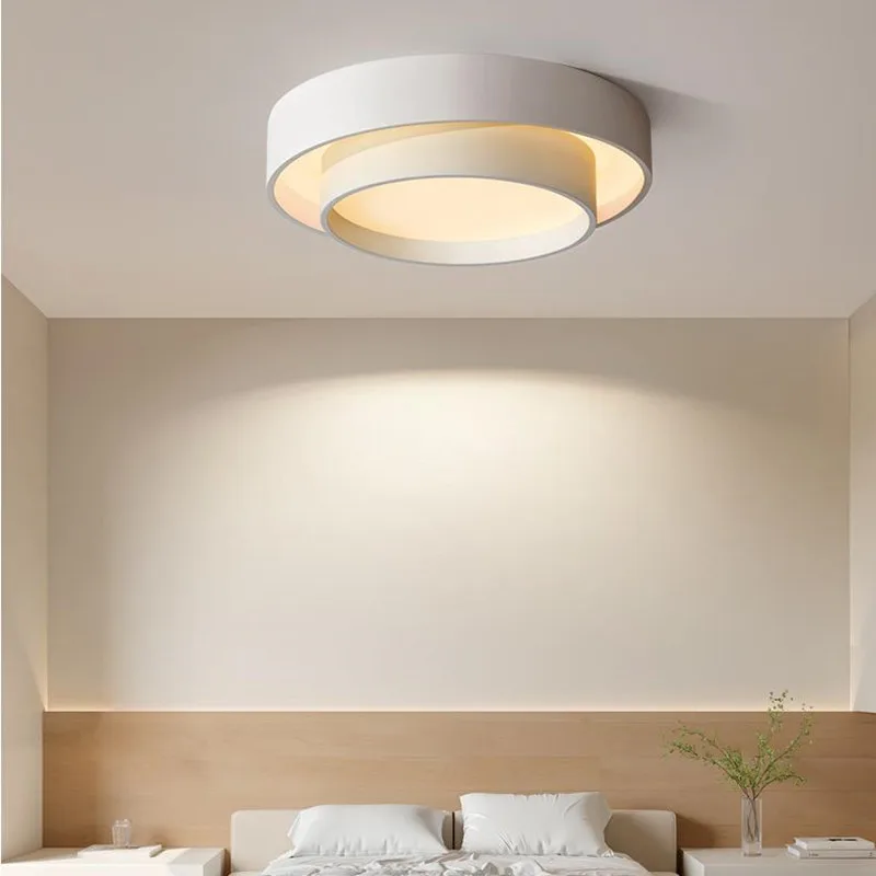 Lampada da soffitto rotonda moderna plafoniera artistica a led Studio cucina camera da letto corridoio balcone corridoio lampada da soffitto di design bianca