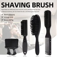 Mens Face Duster Beard Brushes Set Barber Hair Cutting Cleaning Neck Duster Hairbrush Salon Hairdressing Styling Tools Supplies 1