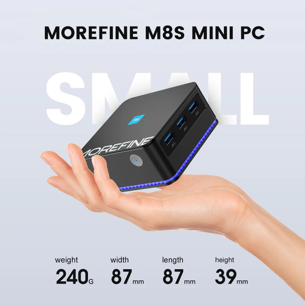 Kingnovy Mini Pc 12Th Gen N100 DDR5 4800MHz Ram Ultra Compact Pocket Computer 3*HDMI2.0 4K60Hz Display Intel AX201 Bluetooth 5.2