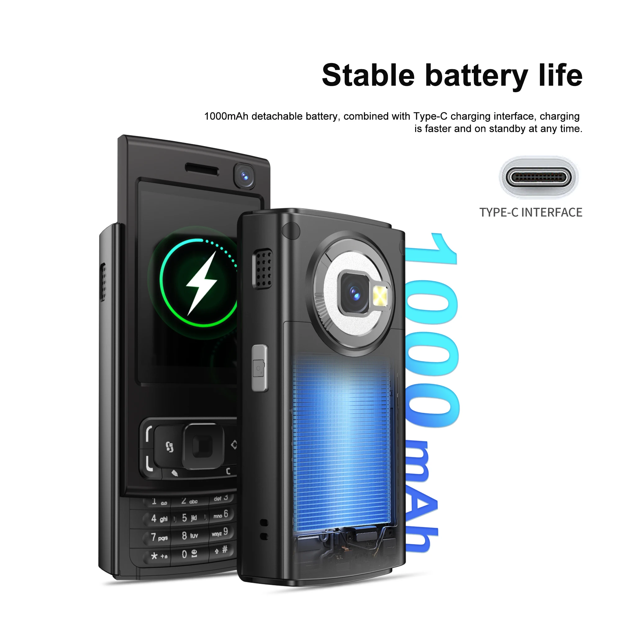 SERVO N95 PRO Mini Sliding Mobile Phone 2 SIM Standby Cellphone Magic Voice Speed Dial Call Recording Flashlight 2.0" Telephones 4