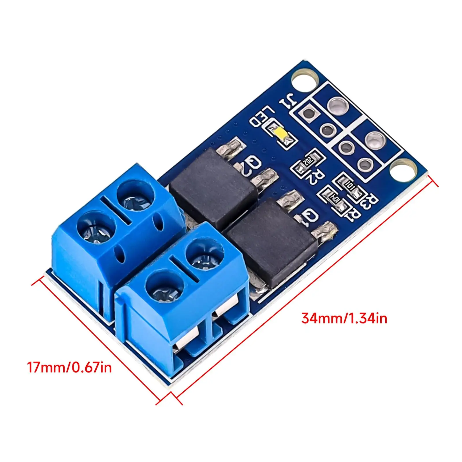 5PCS 듀얼 MOSFET 고전력 모터 컨트롤러 DC 5V-36V 15A(최대 30A) 400W 듀얼 고전력 MOSFET 트리거 스위치 드라이브 모듈