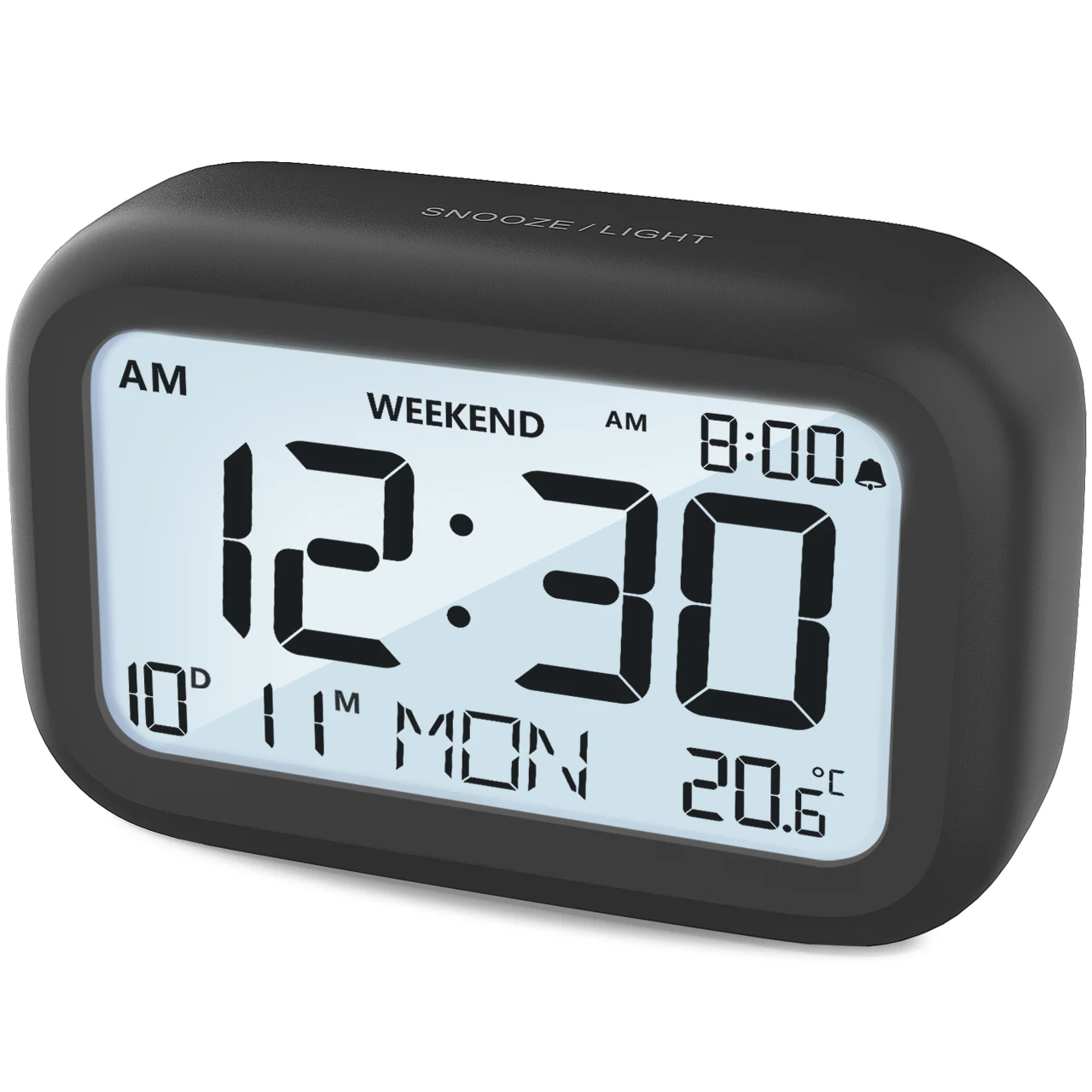 Sleek Multifunctional LCD Desktop Clock with Calendar and Temperature Display