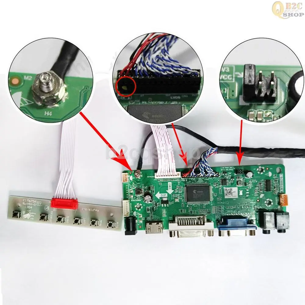 LCD controller board monitor kit for Arcade1Up Cabinet Raspeberry Pi DV170YGZ-N10 DV170YGM-N10 HDMI-compatible+VGA+DVI 2