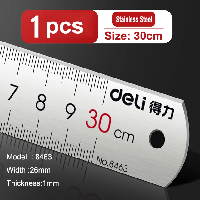 3Pcs/set 15/20/30cm Stainless Steel Ruler Metal Ruler for Engineering  School Office Drawing Measuring Tool Accessory - AliExpress