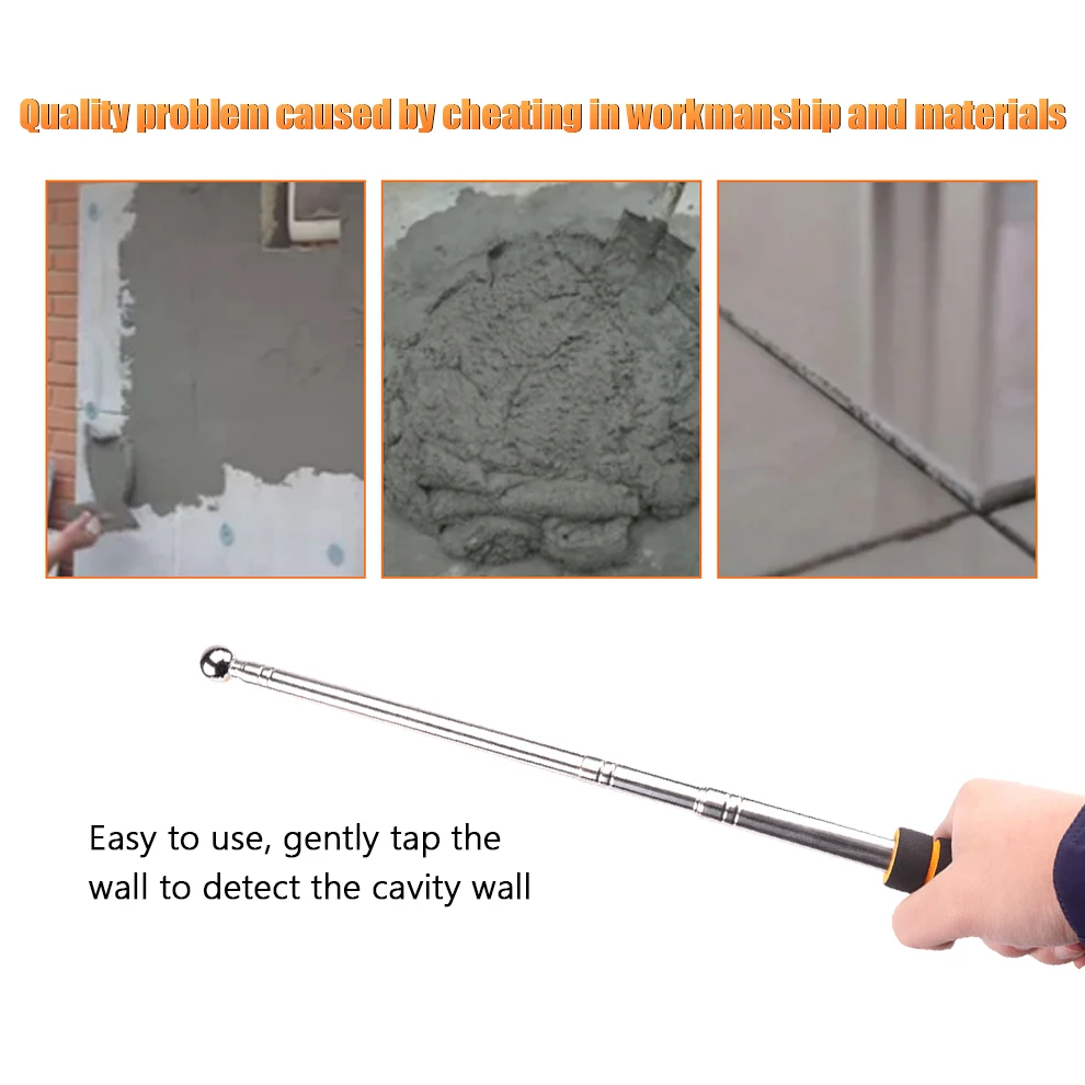 Hollow drum hammer empty drum hammer telescopic hollowing drum detection hammer tile hollow checker thickened adjustable rod house decoration inspection