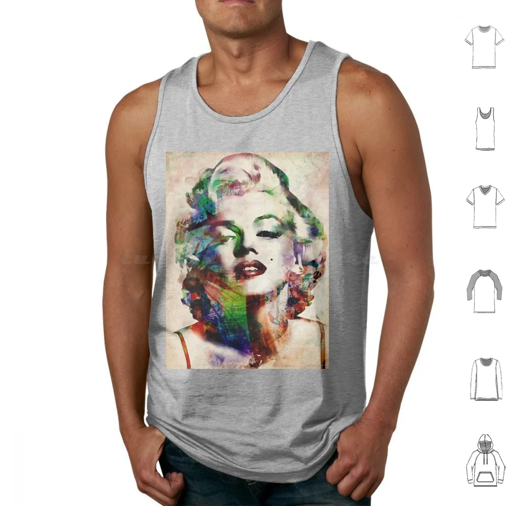 Marilyn Monroe Urban Art Canotte Stampa Cotone Acquerello Marylin Marilyn Montore Marilyn Marylin Monroe Anni '60