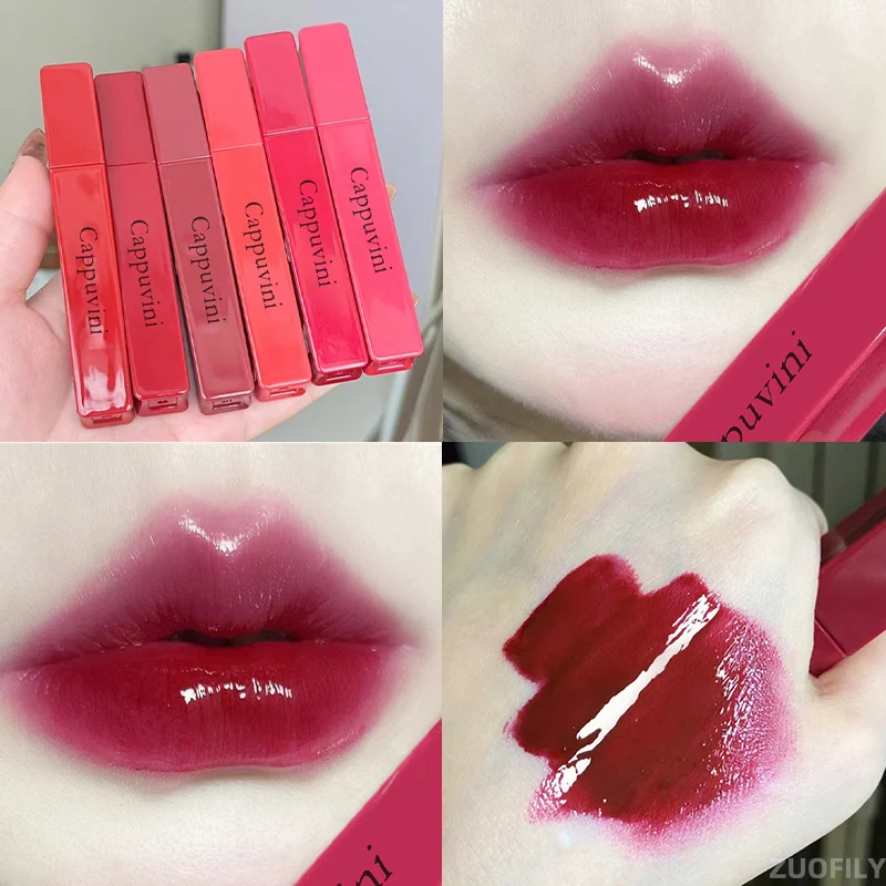 

Зеркальный блеск для губ, модный красный квадратный блеск для губ, увлажняющая Сексуальная Красная жидкая помада, стойкая Косметика для макияжа губ