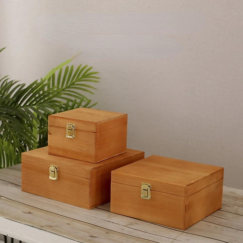 Caja de madera con tapa, caja de almacenamiento de madera, cajas  decorativas con tapa, caja de regalo para dama de honor de boda - AliExpress