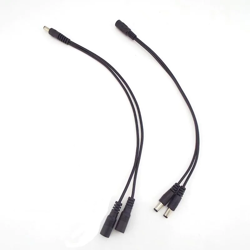 Cavo Y Sdoppiatore Alimentazione DC 5.5x2.1mm, Da Femmina A 2 Maschi, 40cm, Per Telecamere CCTV - Foto 2