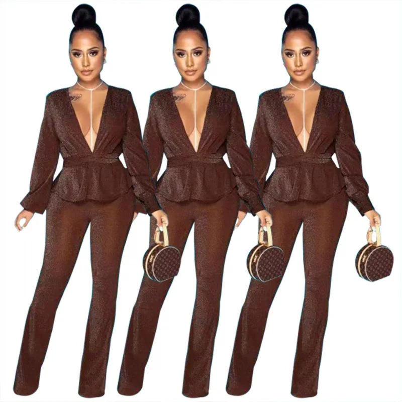 

Комплект из двух предметов в африканском стиле для женщин, новинка 2023, Африканский однотонный базин, мешковатые брюки, повседневный стиль, Дашики с рукавом, известный костюм для женщин