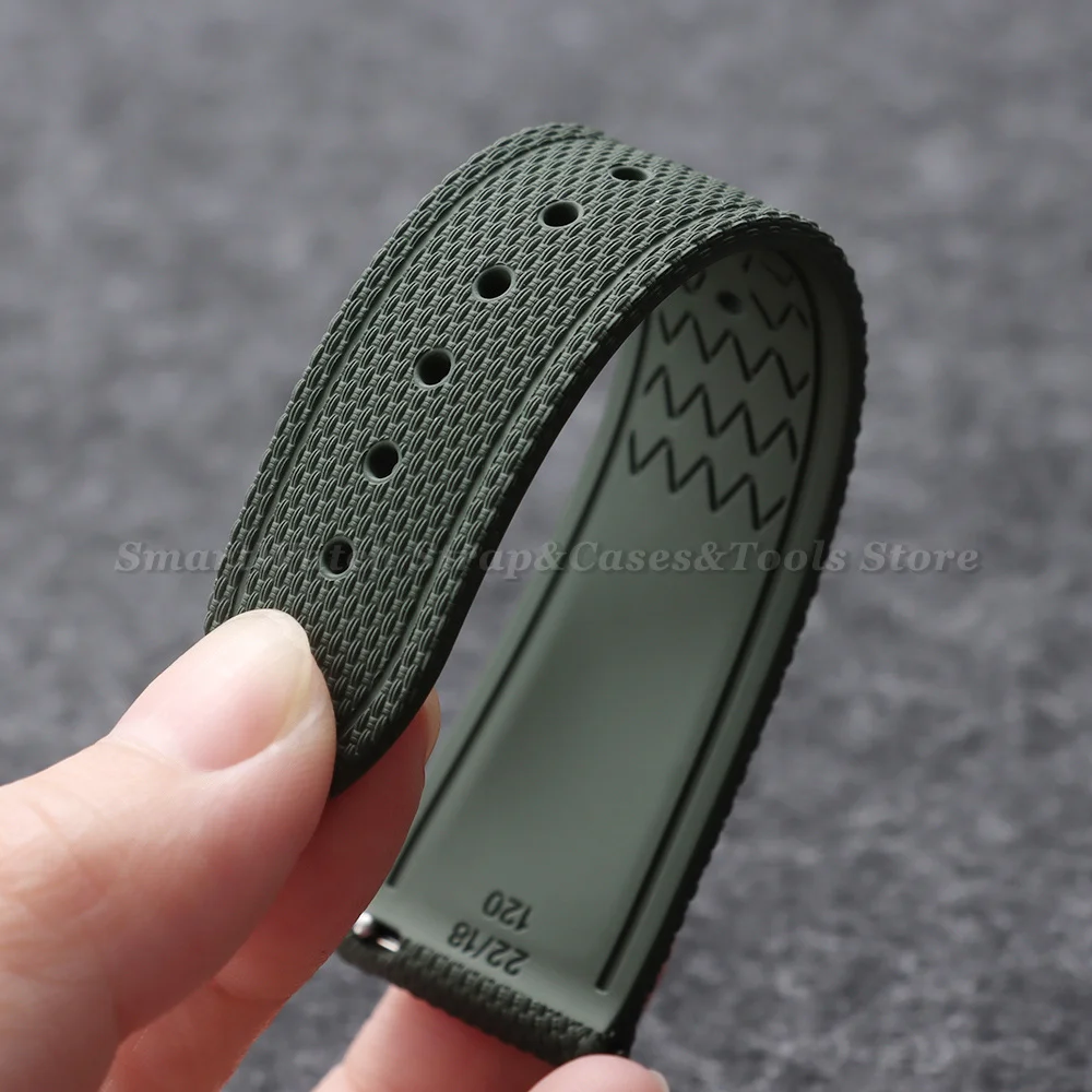 Premium FKM Rubber Waterproof Sport Watch Strap – Universal Fit