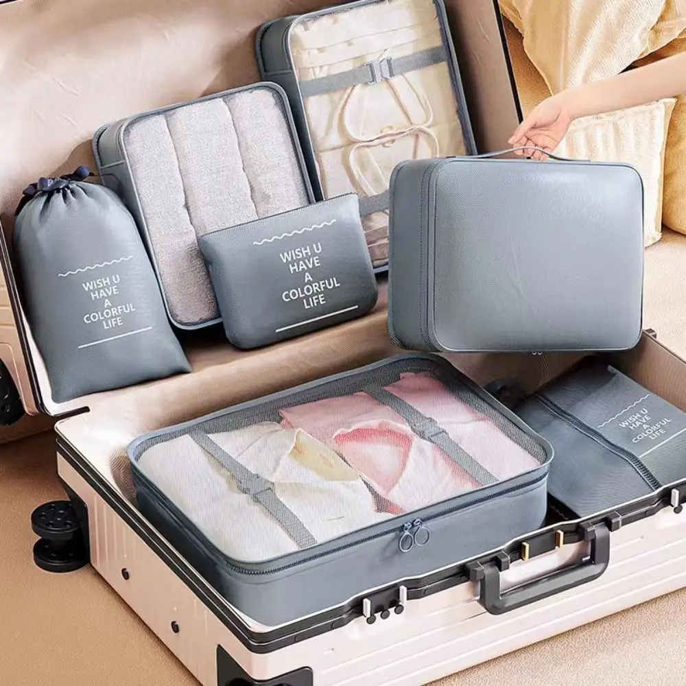 

7PCS/Set Waterproof Packing Cubes Large Capacity Various Sizes Travel Storage Bags Underwear Dampproof