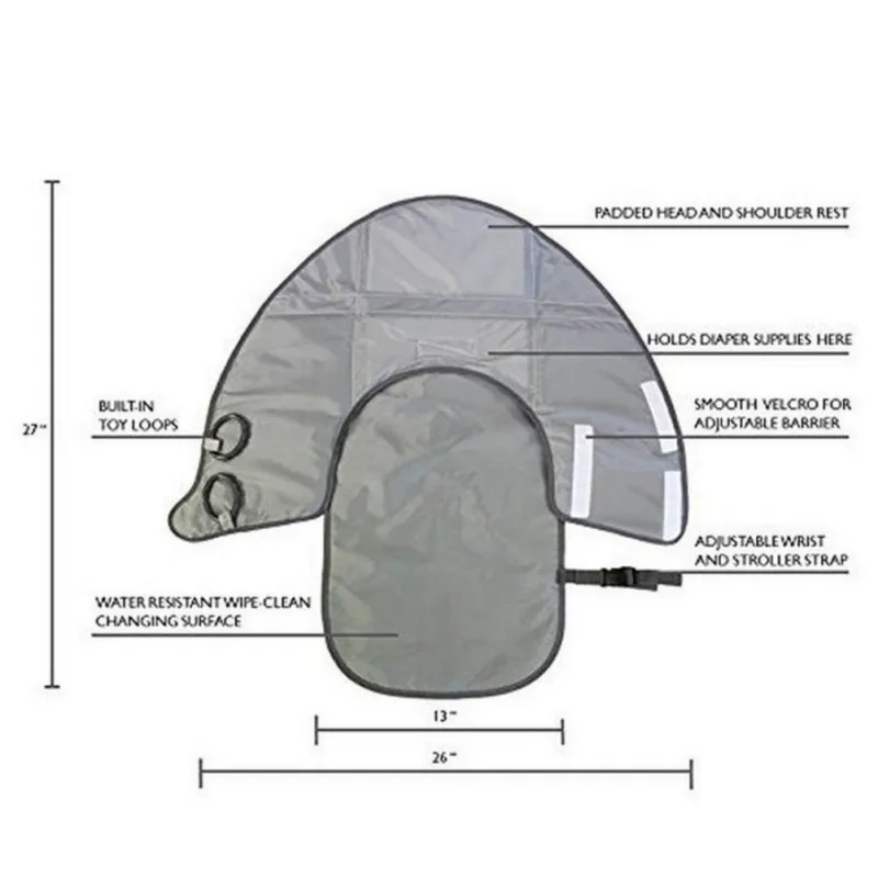 3-in-1 Portable Diaper Changing Pad Clutch with Barrier Foldable