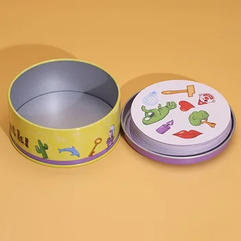 Gioco da Tavolo Rotondo per Famiglie, Ideale per Riunioni Festive, Gioco di Carte Rapido con Abbinamenti, Gioco da Viaggio Interattivo Portatile