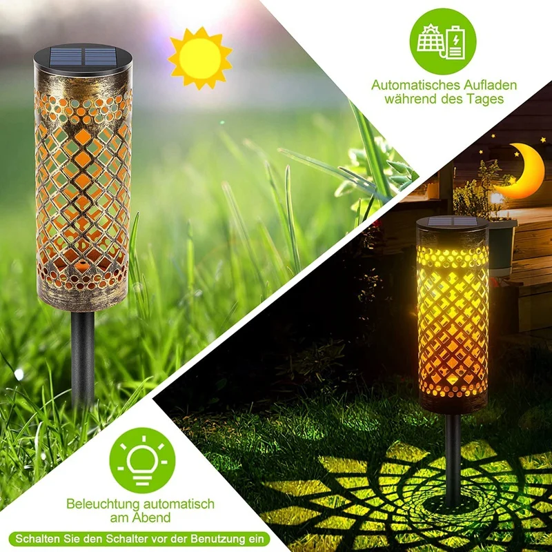 Solar Lights For Outdoor Garden Decoration, Pack Of 2 Solar Lanterns For Outdoor Warm White, IP65 Waterproof For Garden