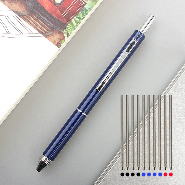 4 In 1 Multicolor Metal Pen with 3 Colors Ball Pen Refills and Automaticl  Pencil Lead Students School Supplies Stationery Gifts - AliExpress