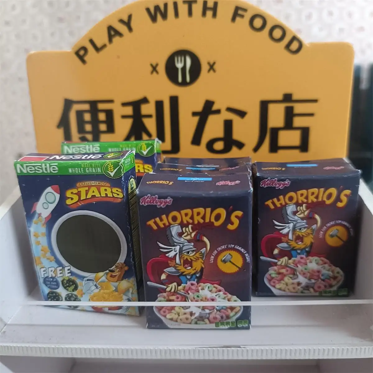 Handmade 1/6 Miniature breakfas Cereals Mini Circle Cereals and star 1:6 doll house mini model furniture doll house toys dollhouse furniture set