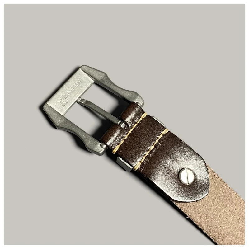 터프 가이 스타일 순수 스틸 핀 버클, 매우 두꺼운 소가죽 벨트,  가죽 남성용 벨트, 레트로 전술 벨트, 청바지 벨트