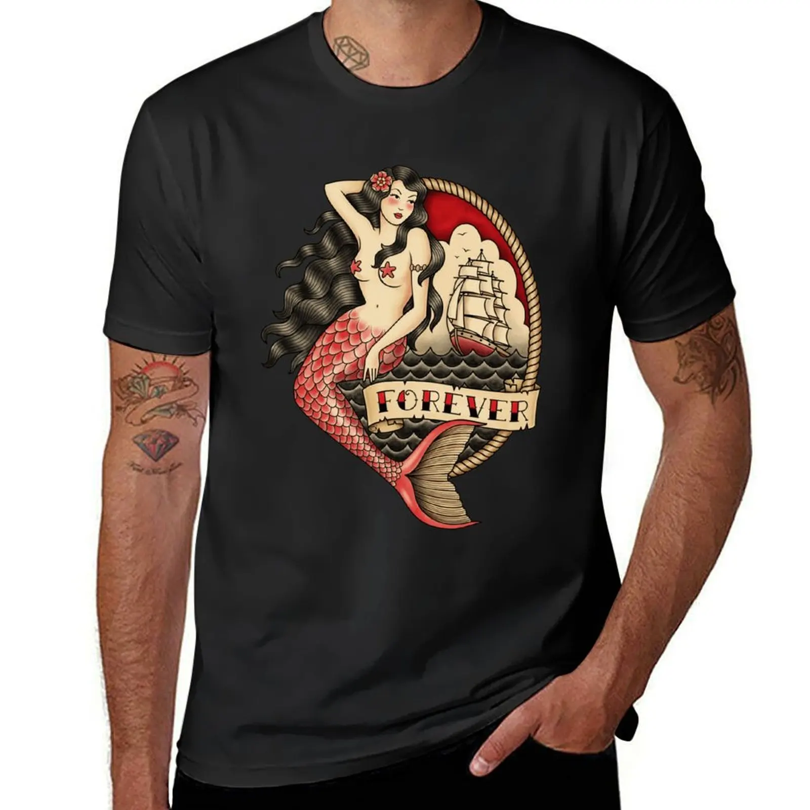 

Mermaid Tattoo Classic . T-Shirt customs design your own heavyweights designer t shirt men
