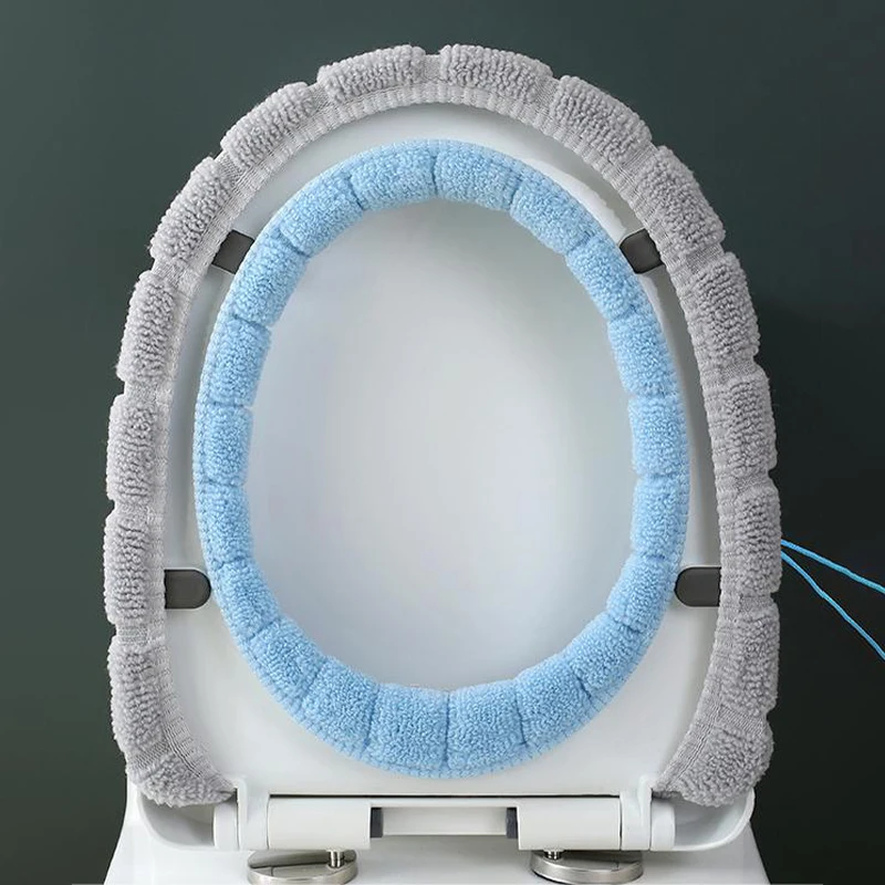 Winter Warm Toilet Seat Cover Mat Bathroom Toilet Pad Cushion With Handle Thicker Soft Washable Closestool Warmer Accessories 5