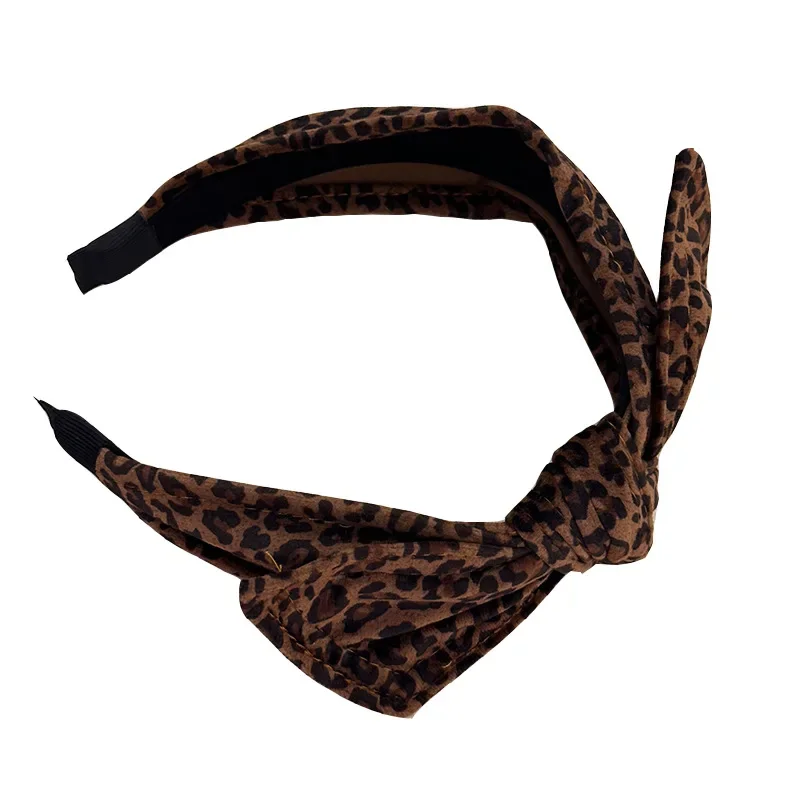 Leopard print headband for women girl hair accessories band bow vintage Hoops popular makeup kpop rollers washing fashion new in