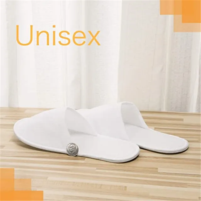 5-100Pairs Disposable Travel Hotel Slippers White Towelling Closed Toe Spa Shoes Bathroom Sets Washroom Shower Bath Accessories 4