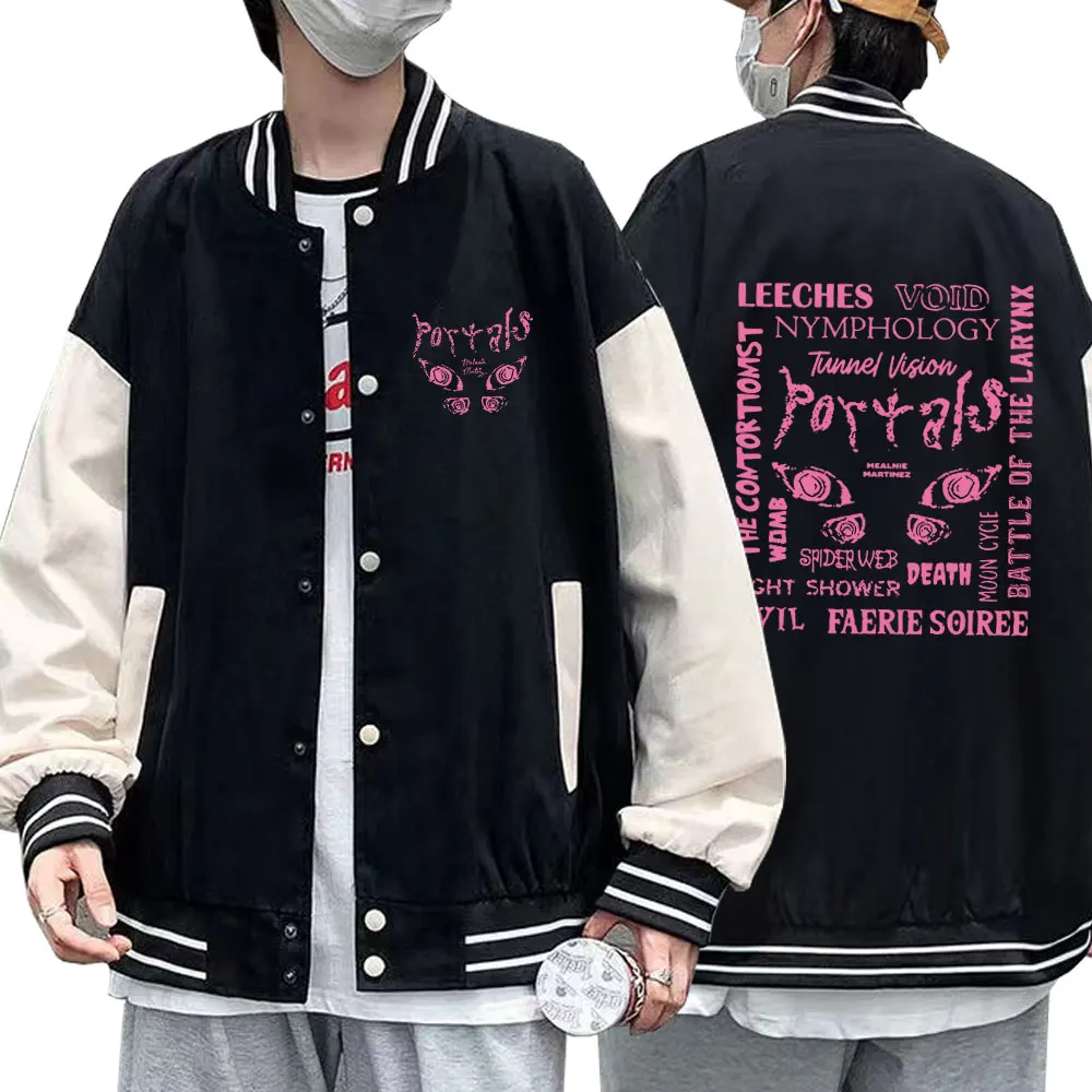 

Melanie Martinez Portals Tour 2023 Baseball Coat Men Women Fashion Hip Hop Uniform Bomber Jackets Fleece Loose Casual Streetwear