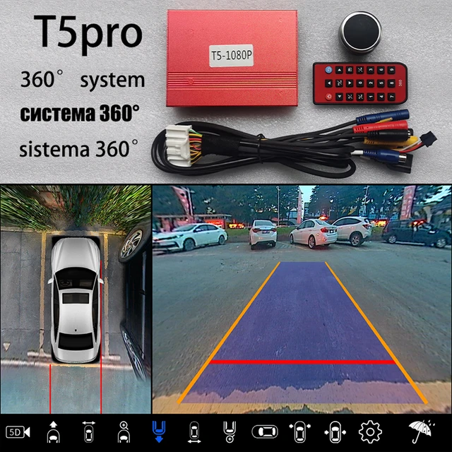 Carro 2d vista panorâmica de 360 graus, invertendo a câmera de  estacionamento, visão olho de pássaro, 4 câmeras universais, sistema 2d,  câmera 1080p dvr - AliExpress