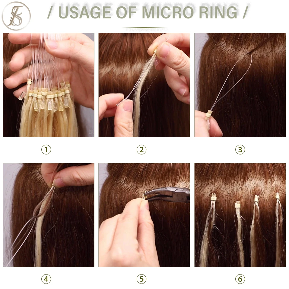 TESS Micro Loop Hair Extensions Human Hair Micro Link 0.5g/strand Ring 18inch 100pcs Keratin Capsule Straight Natural human hair extensions