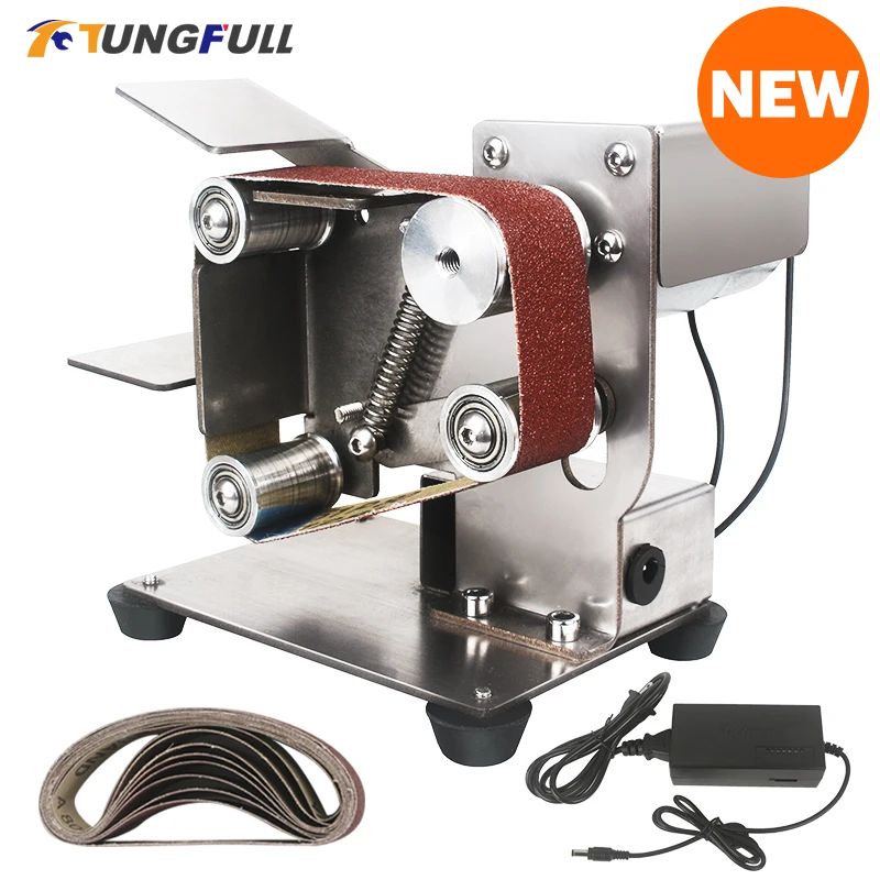 Belt Grinding Machine Sharpening Machine Bench Grinder Variable Speed Mini Belt Sander Metal Sander Electrical Polisher