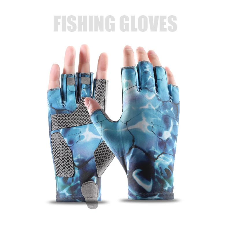 Sun Gloves New Outdoor Waterproof Antiskid Fingerless Fishing