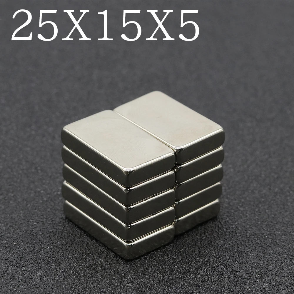 Неодимовый магнит N35 NdFeB, супермощный постоянный магнитный imane, 25x15x5 мм, 2/5/10/20/50 шт.