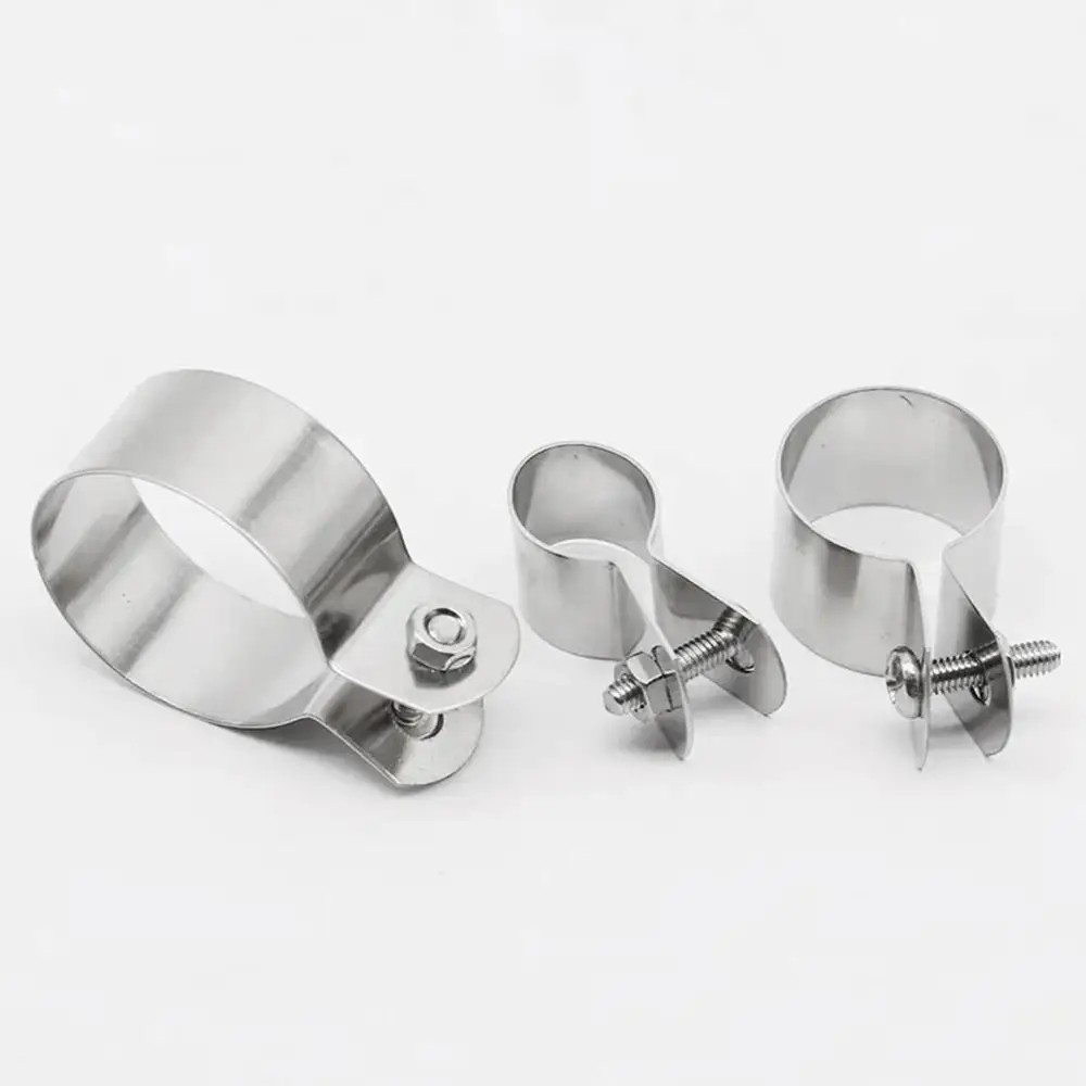 Furniture Hardware New With Screws Nuts Hose Clamp Fastening 304 Stainless Steel Grounding Clip Horseback Dia 10mm-60mm Pipe Buckle