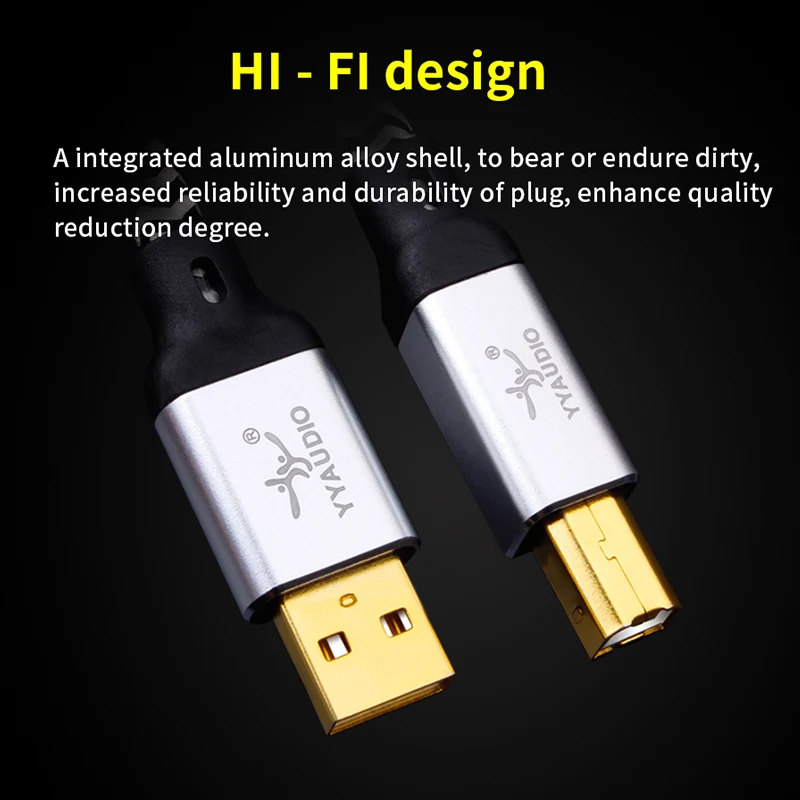 Hifi USB DAC 케이블 고품질 7N OCC 실버 도금 유형 A-유형 B Hifi DAC 증폭기 용 Hifi 데이터 오디오 디지털 케이블