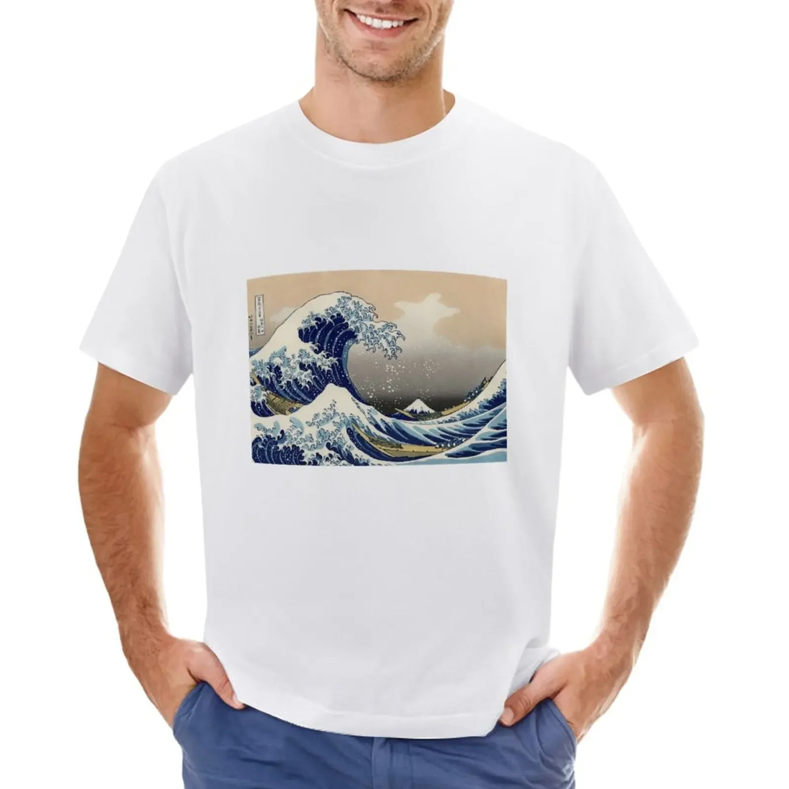 The Great Wave Off Kanagawa T-Shirt New Edition Top Hippie Clothes Plain White T-Shirt Uomo