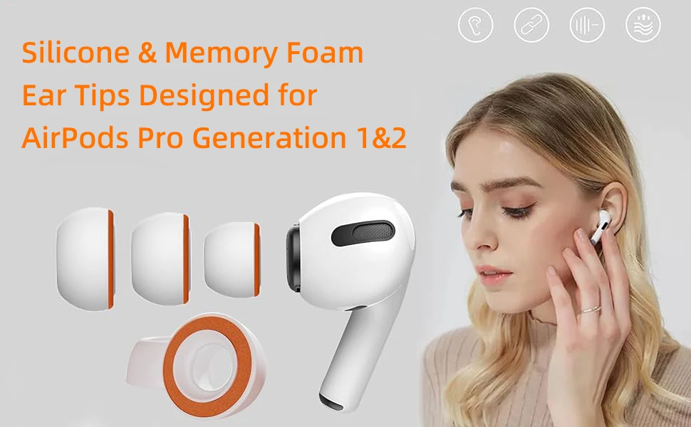 KUTOU Memory Foam Eartips for Airpods Pro 1st 2nd Gen Wireless Bluetooth Earphones Silicone Ear Tips Pads Covers Caps Earpads