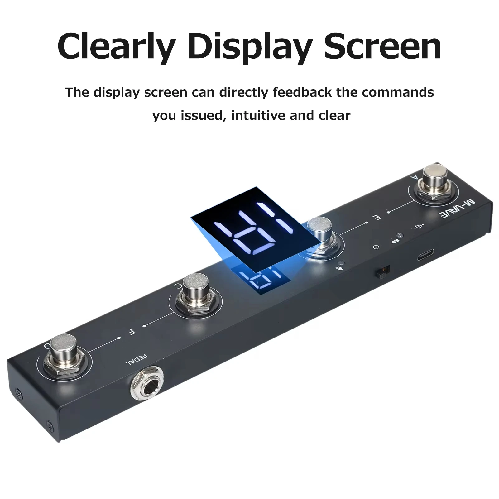 Midi Controller M-VAVE Chocolate BT Rechargeable 4 Buttons Pedal APP Control Wireless Transmission System