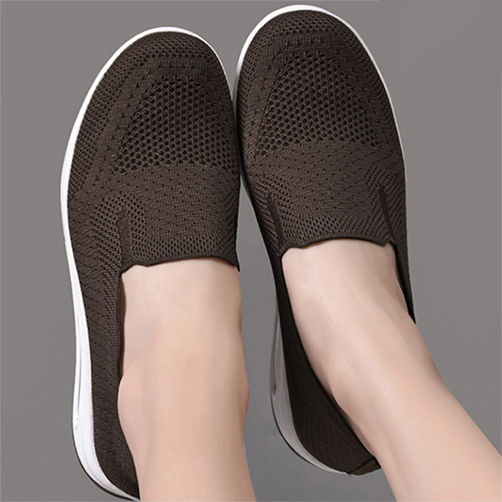 Sneakers Shoes Women's Casual Slip on Breathable Flying Woven Mesh Upper Jogging Shoes for Walking Biking Driving walking sneakers walking shoes casual shoes
